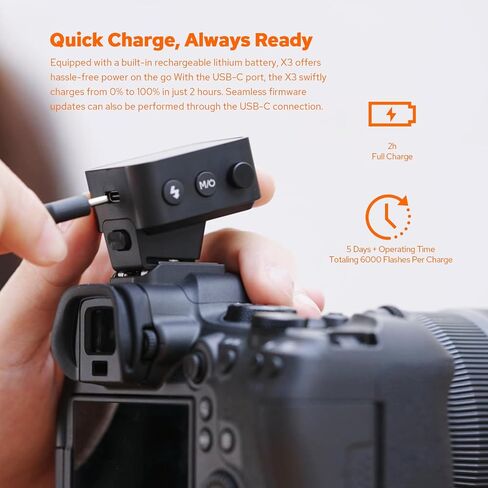 Godox X3-N Wireless Flash Trigger لكاميرات Nikon ، 2.4G Wireless X System TTL Autoflash HSS1/8000S OLED High Brightness Touchnen 16 مجموعة و 32 قناة مضمنة في بطارية ليثيوم 850 مللي أمبير في الساعة. in Saudi Arabia