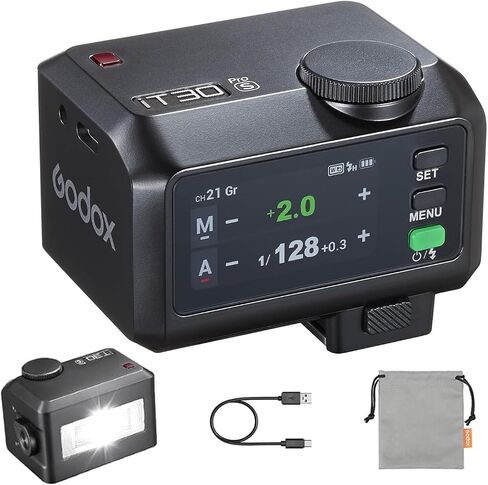 Godox IT30 Pro It30Pro S Mini Flash لكاميرا Sony ، التعرض التلقائي TTL ، الشاشة اللمس ، 2.4G لاسلكي 1/8000 HSS Speedlight ، إعادة تدوير 1.5S ، 560 وميض ، ناشر مدمج ، بطارية ، شحن USB-C سريع in Saudi Arabia