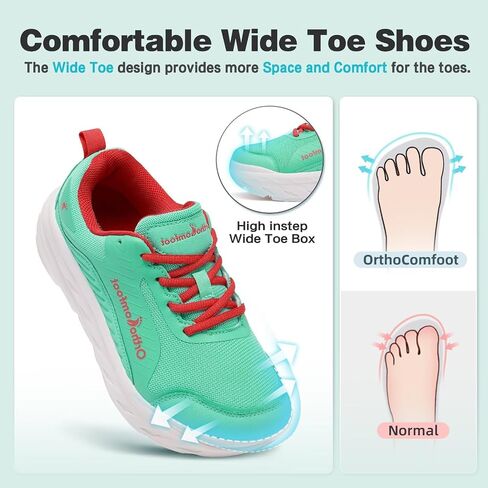 Women's Orthopedic Diabetic Walking Shoes: Wide Toe Box Comfortable Casual Arch Support Plantar Fasciitis Orthotic Sneakers, High Arch Swollen Work Tennis Sports Shoes for Foot and Heel Pain Relief in Saudi Arabia
