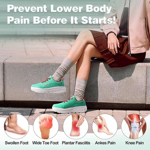 Women's Orthopedic Diabetic Walking Shoes: Wide Toe Box Comfortable Casual Arch Support Plantar Fasciitis Orthotic Sneakers, High Arch Swollen Work Tennis Sports Shoes for Foot and Heel Pain Relief in Saudi Arabia