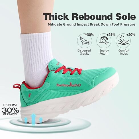 Women's Orthopedic Diabetic Walking Shoes: Wide Toe Box Comfortable Casual Arch Support Plantar Fasciitis Orthotic Sneakers, High Arch Swollen Work Tennis Sports Shoes for Foot and Heel Pain Relief in Saudi Arabia