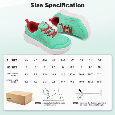 Women's Orthopedic Diabetic Walking Shoes: Wide Toe Box Comfortable Casual Arch Support Plantar Fasciitis Orthotic Sneakers, High Arch Swollen Work Tennis Sports Shoes for Foot and Heel Pain Relief in Saudi Arabia