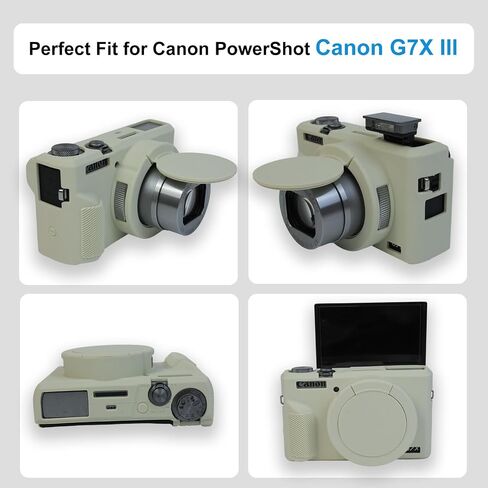 Case for Canon G7x Mark iii Case Silicone Small Digital Camera Soft Protective Cover Cute Compatible with Powershot G7x Mark 3 DSLR Camera G7x Mark iii Accessories(Beige) in Saudi Arabia