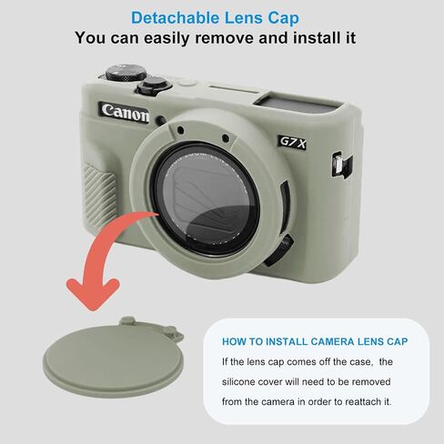 Case for Canon G7x Mark iii Case Silicone Small Digital Camera Soft Protective Cover Cute Compatible with Powershot G7x Mark 3 DSLR Camera G7x Mark iii Accessories(Beige) in Saudi Arabia