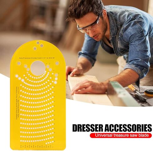 رقصة قطع الدائرة لجهاز التوجيه الخشبي ، أدوات التوجيه الدقيقة لأخدود طحن ، دليل قطع الدائرة لصنع قطع مكبر الصوت المقطوعة أدوات توجيه أعمال الخشب (اللون: أصفر) in Kuwait