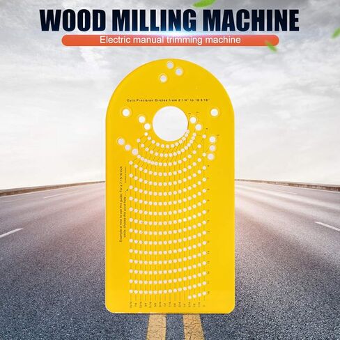 رقصة قطع الدائرة لجهاز التوجيه الخشبي ، أدوات التوجيه الدقيقة لأخدود طحن ، دليل قطع الدائرة لصنع قطع مكبر الصوت المقطوعة أدوات توجيه أعمال الخشب (اللون: أصفر) in Kuwait