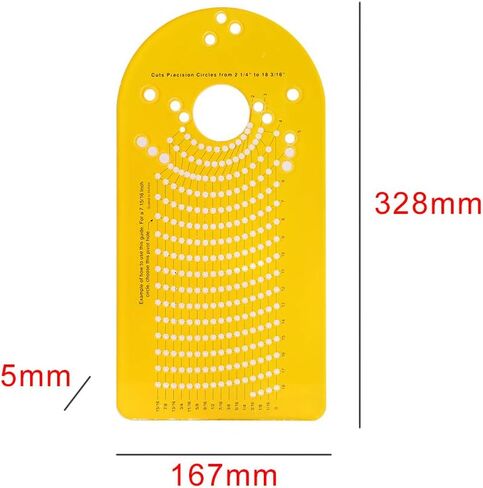 رقصة قطع الدائرة لجهاز التوجيه الخشبي ، أدوات التوجيه الدقيقة لأخدود طحن ، دليل قطع الدائرة لصنع قطع مكبر الصوت المقطوعة أدوات توجيه أعمال الخشب (اللون: أصفر) in Kuwait