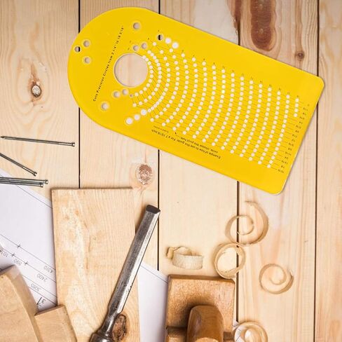 رقصة قطع الدائرة لجهاز التوجيه الخشبي ، أدوات التوجيه الدقيقة لأخدود طحن ، دليل قطع الدائرة لصنع قطع مكبر الصوت المقطوعة أدوات توجيه أعمال الخشب (اللون: أصفر) in Kuwait