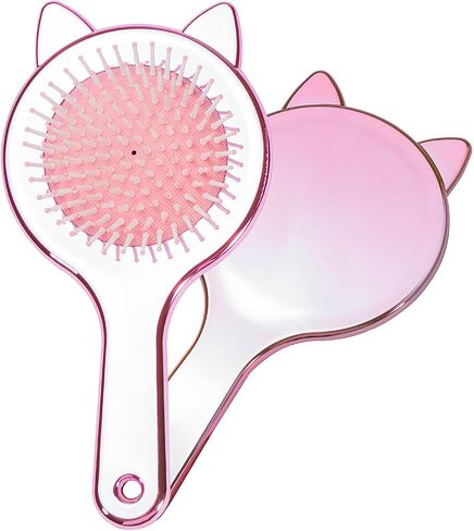 3PCS Hair Brush and Comb Set for Girls, Comb and Mirror Set for Kids, Detangling Brush for Adults & Kids, Hair Brush Comb Set, Hair Comb with Mirror, Hair Brush for Teen Girls Kids Child, Rose Comb in Kuwait