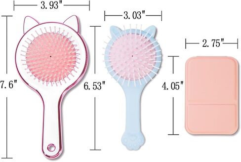 3PCS Hair Brush and Comb Set for Girls, Comb and Mirror Set for Kids, Detangling Brush for Adults & Kids, Hair Brush Comb Set, Hair Comb with Mirror, Hair Brush for Teen Girls Kids Child, Rose Comb in Kuwait