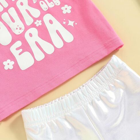 Eadrioss Baby Girl Birthday Outfit 1-4 Yr In My One/Two/Three/Four Era Birthday Outfit Top Shirts Sparkling Bell Bottoms in Saudi Arabia
