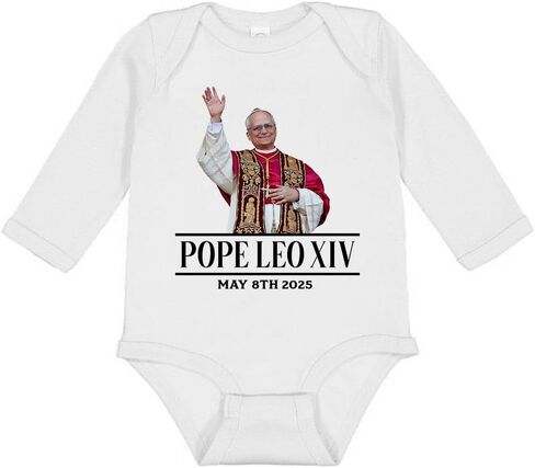 Pope Leo XIV Commemorative Long Sleeve Baby Infant Bodysuit in Saudi Arabia