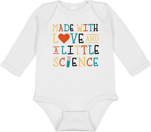 Made with Love and a Little Science Long Sleeve Baby Infant Bodysuit in Saudi Arabia