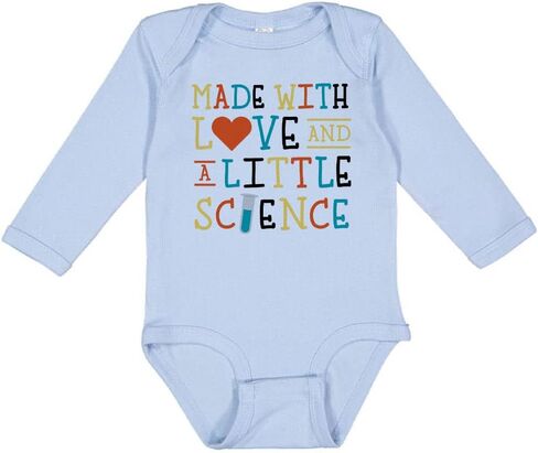 Made with Love and a Little Science Long Sleeve Baby Infant Bodysuit in Saudi Arabia