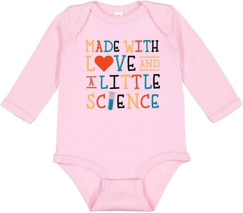 Made with Love and a Little Science Long Sleeve Baby Infant Bodysuit in Saudi Arabia