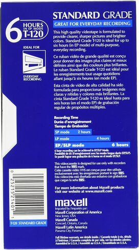 12 Pack All-Purpose Standard Grade 6 Hour VHS Videotape Cassette by MAXELL (Catalog Category: Presentations & Meeting Supplies / Audio Visual) in Saudi Arabia
