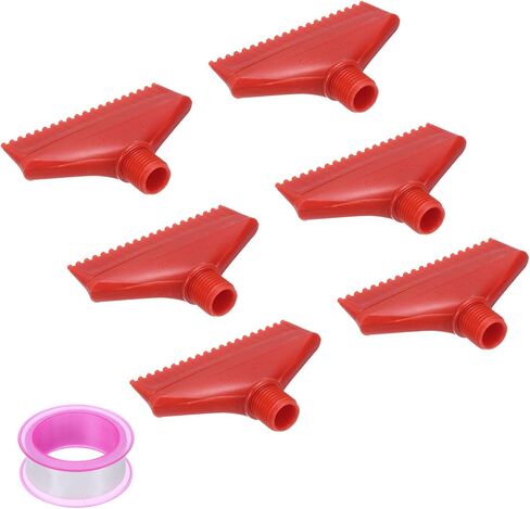 uxcell 6 pcs BSPT1/4 الذكور فوهة الرياح النفخ ، وفوهة الهواء المسطحة فوهة فوهة ABS ABS مع شريط PTFE لملحقات آلة الهواء المضغوطة ، الأحمر in Saudi Arabia