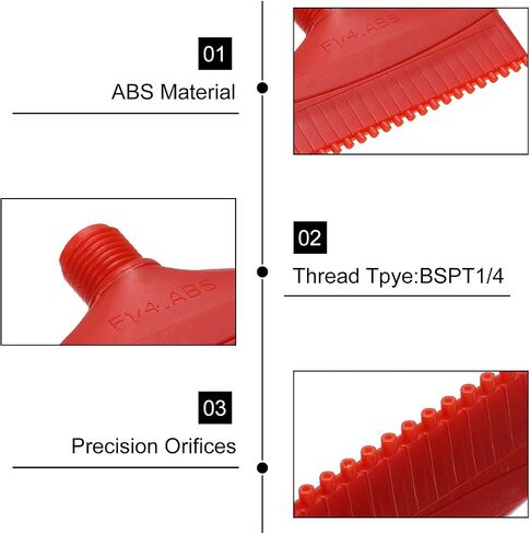uxcell 6 pcs BSPT1/4 الذكور فوهة الرياح النفخ ، وفوهة الهواء المسطحة فوهة فوهة ABS ABS مع شريط PTFE لملحقات آلة الهواء المضغوطة ، الأحمر in Saudi Arabia