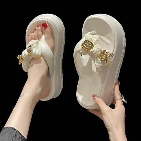 Ladies' mid-heel thick-soled EVA slippers - all-day comfort, suitable for all seasons, lightweight design for both indoor and outdoor use on the beach in Kuwait