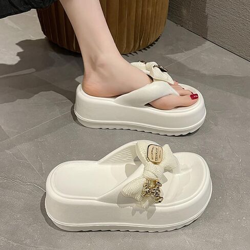 Ladies' mid-heel thick-soled EVA slippers - all-day comfort, suitable for all seasons, lightweight design for both indoor and outdoor use on the beach in Kuwait