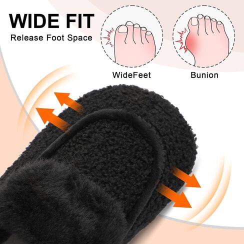 BARERUN Womens Slippers Fuzzy House Shoes with Faux Fur Lining Soft-lightweight House Slippers Socks Moccasin Slippers with Rubber Sole Indoor/Outdoor in Kuwait