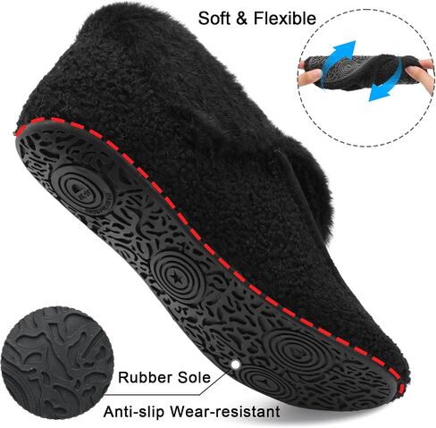 BARERUN Womens Slippers Fuzzy House Shoes with Faux Fur Lining Soft-lightweight House Slippers Socks Moccasin Slippers with Rubber Sole Indoor/Outdoor in Kuwait