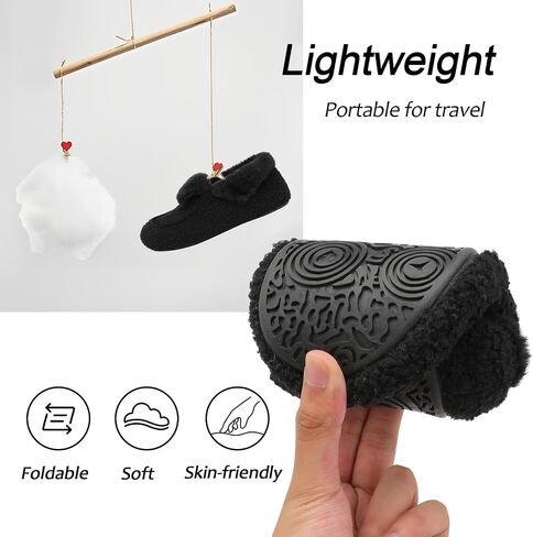 BARERUN Womens Slippers Fuzzy House Shoes with Faux Fur Lining Soft-lightweight House Slippers Socks Moccasin Slippers with Rubber Sole Indoor/Outdoor in Kuwait