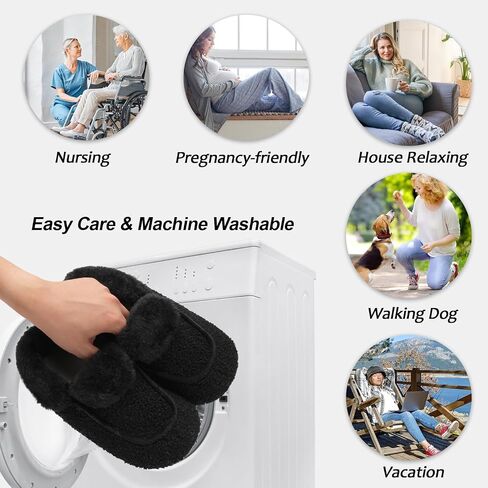 BARERUN Womens Slippers Fuzzy House Shoes with Faux Fur Lining Soft-lightweight House Slippers Socks Moccasin Slippers with Rubber Sole Indoor/Outdoor in Kuwait