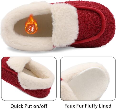 أحذية منزل باريون للنساء غامض مع فرو فو بطانة ناعمة للوزن الناعم للخلع الجوارب الجوارب النعال moccasin مع المطاط الوحيدة الداخلية/الخارجية in Kuwait