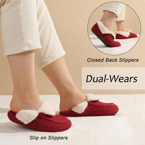 أحذية منزل باريون للنساء غامض مع فرو فو بطانة ناعمة للوزن الناعم للخلع الجوارب الجوارب النعال moccasin مع المطاط الوحيدة الداخلية/الخارجية in Kuwait