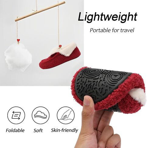 أحذية منزل باريون للنساء غامض مع فرو فو بطانة ناعمة للوزن الناعم للخلع الجوارب الجوارب النعال moccasin مع المطاط الوحيدة الداخلية/الخارجية in Kuwait