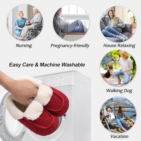 أحذية منزل باريون للنساء غامض مع فرو فو بطانة ناعمة للوزن الناعم للخلع الجوارب الجوارب النعال moccasin مع المطاط الوحيدة الداخلية/الخارجية in Kuwait