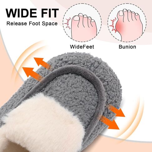 Womens Slippers Fuzzy House Shoes with Faux Fur Lining Soft-lightweight House Slippers Socks Moccasin Slippers with Rubber Sole Indoor/Outdoor in Saudi Arabia