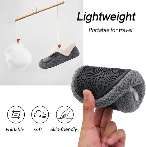 Womens Slippers Fuzzy House Shoes with Faux Fur Lining Soft-lightweight House Slippers Socks Moccasin Slippers with Rubber Sole Indoor/Outdoor in Saudi Arabia