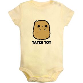iDzn Babies Unisex Tater Tot Funny Rompers Newborn Bodysuits Infant Jumpsuits 0-24 Months Kids Cotton Graphic Outfits in Saudi Arabia