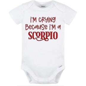 Scorpio Horoscope Baby Onesie (0-3, White/Red) in Saudi Arabia