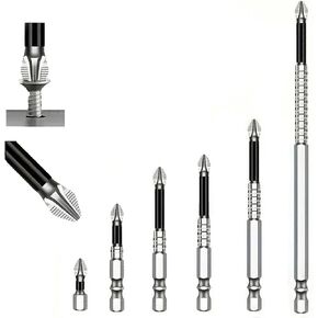 6 Pcs High Magnetic Screwdriver Drill Bit Set, 2025 New Anti-Slip Design, Alloy Steel for Impact Driver, Strong Magnetic Durability in Saudi Arabia