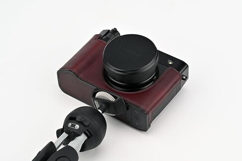 كاميرا جلدية أصلية مصنوعة يدويًا لحالة الفوفيلم GFX100RF/FUJIFILM GFX100RF-الطبقة العليا جسم البقر + لوحة قاعدة معدنية (متحف-ج-أخمرا) in Kuwait