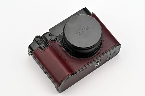 كاميرا جلدية أصلية مصنوعة يدويًا لحالة الفوفيلم GFX100RF/FUJIFILM GFX100RF-الطبقة العليا جسم البقر + لوحة قاعدة معدنية (متحف-ج-أخمرا) in Kuwait