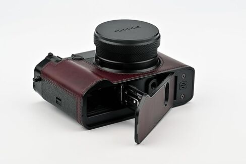 كاميرا جلدية أصلية مصنوعة يدويًا لحالة الفوفيلم GFX100RF/FUJIFILM GFX100RF-الطبقة العليا جسم البقر + لوحة قاعدة معدنية (متحف-ج-أخمرا) in Kuwait