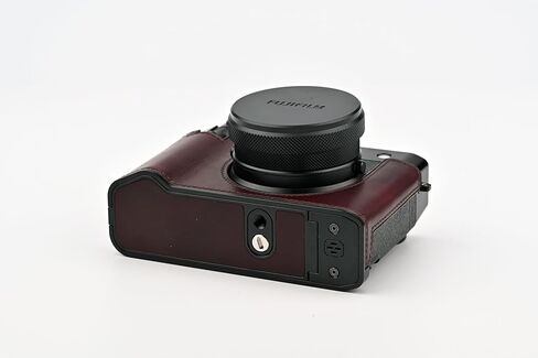 كاميرا جلدية أصلية مصنوعة يدويًا لحالة الفوفيلم GFX100RF/FUJIFILM GFX100RF-الطبقة العليا جسم البقر + لوحة قاعدة معدنية (متحف-ج-أخمرا) in Kuwait