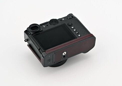 كاميرا جلدية أصلية مصنوعة يدويًا لحالة الفوفيلم GFX100RF/FUJIFILM GFX100RF-الطبقة العليا جسم البقر + لوحة قاعدة معدنية (متحف-ج-أخمرا) in Kuwait