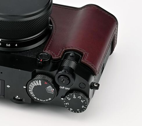كاميرا جلدية أصلية مصنوعة يدويًا لحالة الفوفيلم GFX100RF/FUJIFILM GFX100RF-الطبقة العليا جسم البقر + لوحة قاعدة معدنية (متحف-ج-أخمرا) in Kuwait
