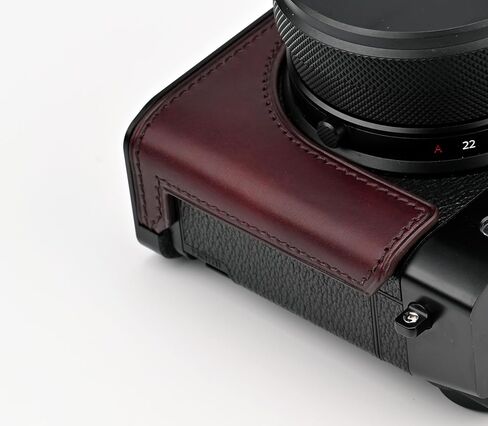 كاميرا جلدية أصلية مصنوعة يدويًا لحالة الفوفيلم GFX100RF/FUJIFILM GFX100RF-الطبقة العليا جسم البقر + لوحة قاعدة معدنية (متحف-ج-أخمرا) in Kuwait