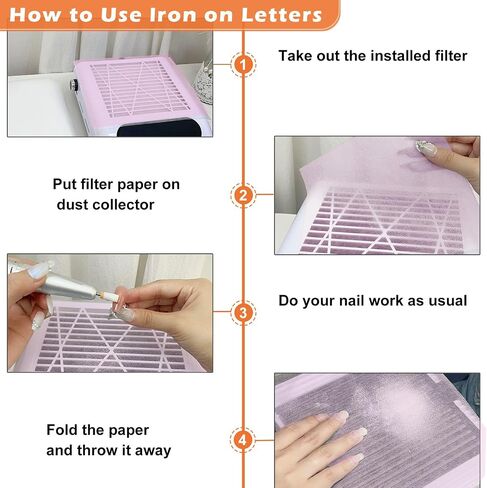 100 Pink Nail Dust Collector Filter Paper, Reusable Nail Vacuum Dust Collector Filters for Nail Salon & Home Use in Saudi Arabia