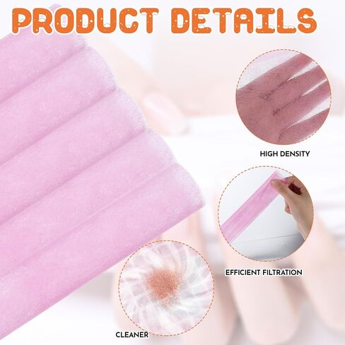 100 Pink Nail Dust Collector Filter Paper, Reusable Nail Vacuum Dust Collector Filters for Nail Salon & Home Use in Saudi Arabia