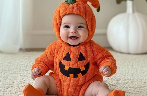 My First Halloween Baby Boy Girl Outfit, Pumpkin Romper Long Sleeve Sweatshirt Onesie with Hat Halloween Clothes in Saudi Arabia