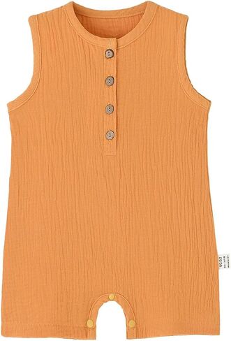 Enfants Chéris Unisex Baby Toddler Sleeveless Muslin Romper 9 Months-3T in Saudi Arabia