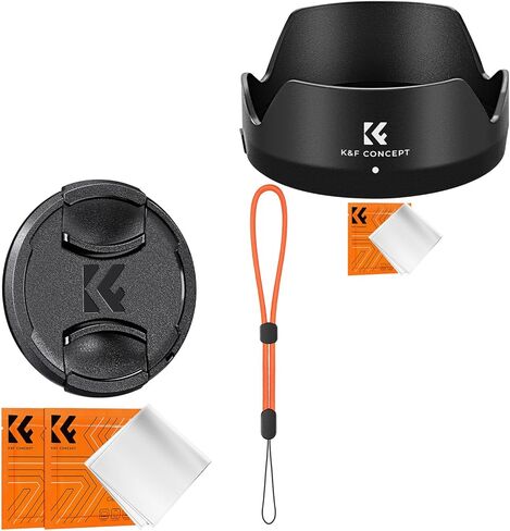K&F Concept 49mm Lens Cap Cover + Lens Hood for Canon EF 50mm f/1.8 STM Replacement of Canon ES-68 II Hood in Saudi Arabia