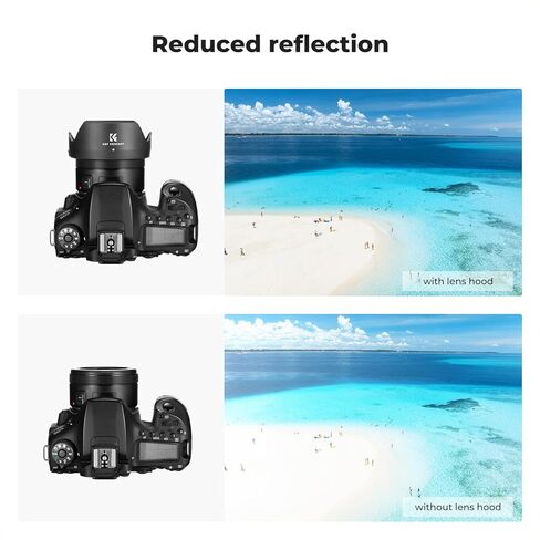 K&F Concept 49mm Lens Cap Cover + Lens Hood for Canon EF 50mm f/1.8 STM Replacement of Canon ES-68 II Hood in Saudi Arabia